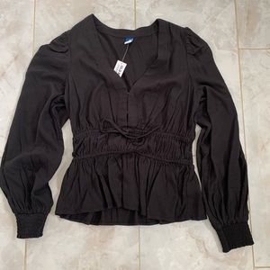 Old Navy Ribbed Waist Peplum Top NWT